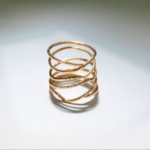 Elisha Marie 14K Gold Fill Hammered Coil Ring - size 7.5